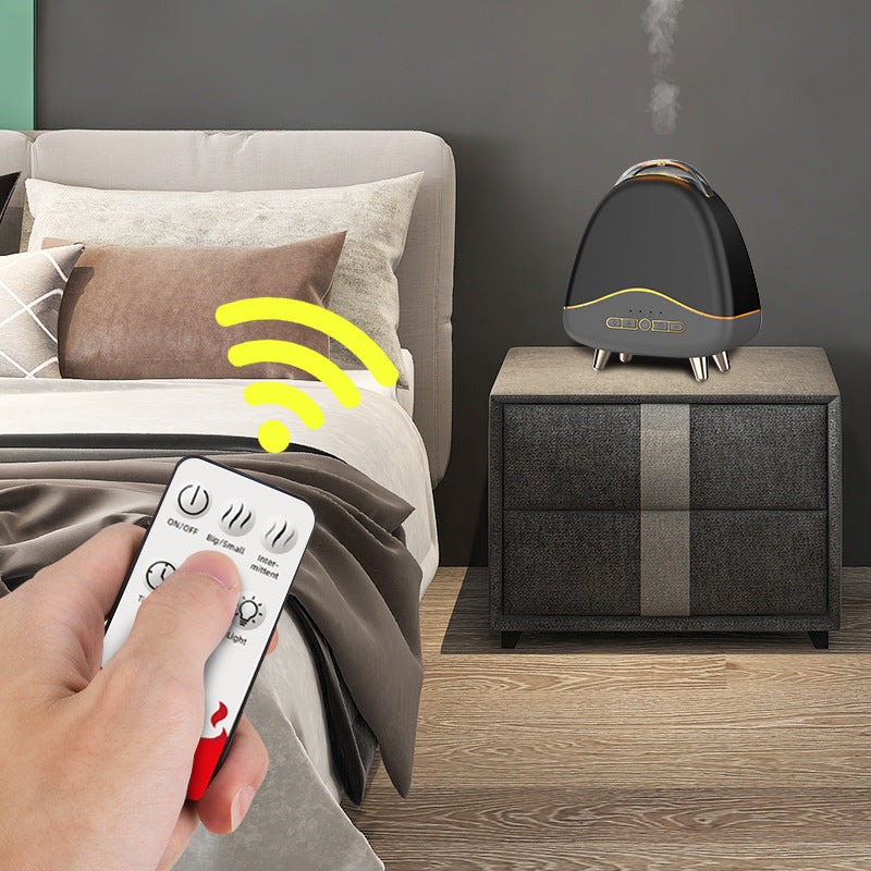 Ultrasonic Flame Aroma Diffuser Wood Grain Household Humidifier