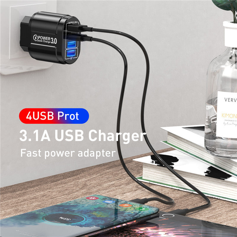4USB Butterfly Fast Charge Multi-Port Mobile Phone Charger