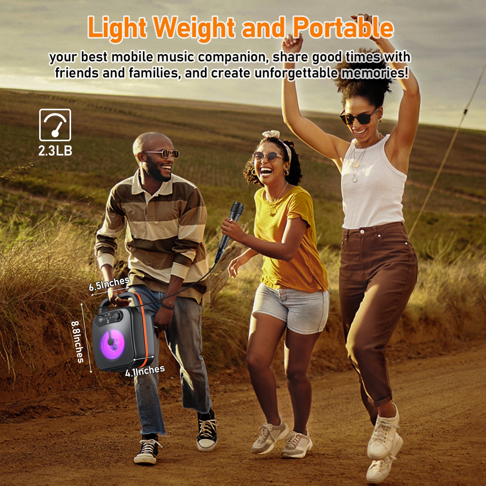 JYX D50 Karaoke Machine For Adult&Bluetooth Speaker With Microphone