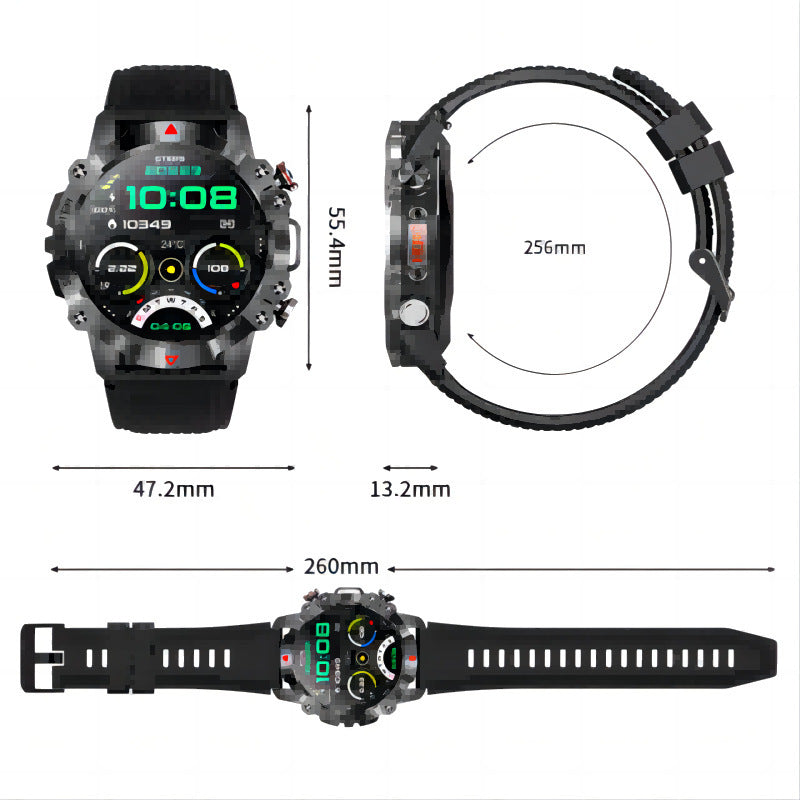 Outdoor Pedometer Weather Heart Rate Blood Pressure Watch