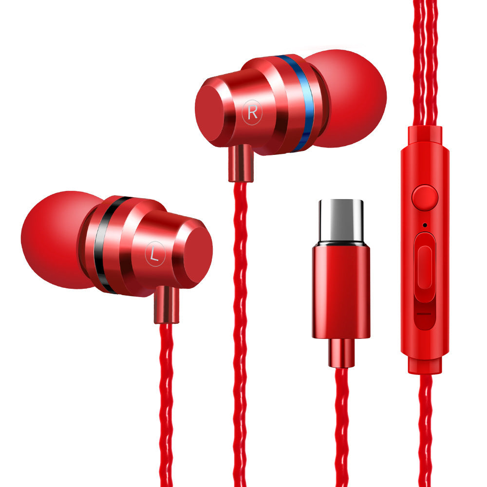 Metal Headphones Heat Tone In-ear Mobile Phone Headphones