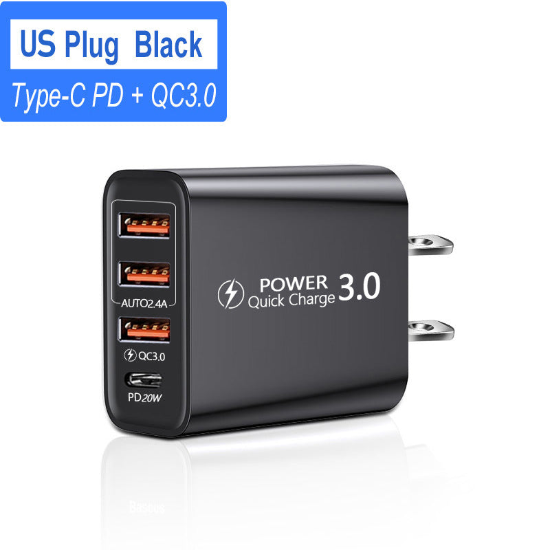 Travel Charger American Standard European Standard 3USB Type-C Charging Plug 3USB PD Multi-mobile Phone Adapter