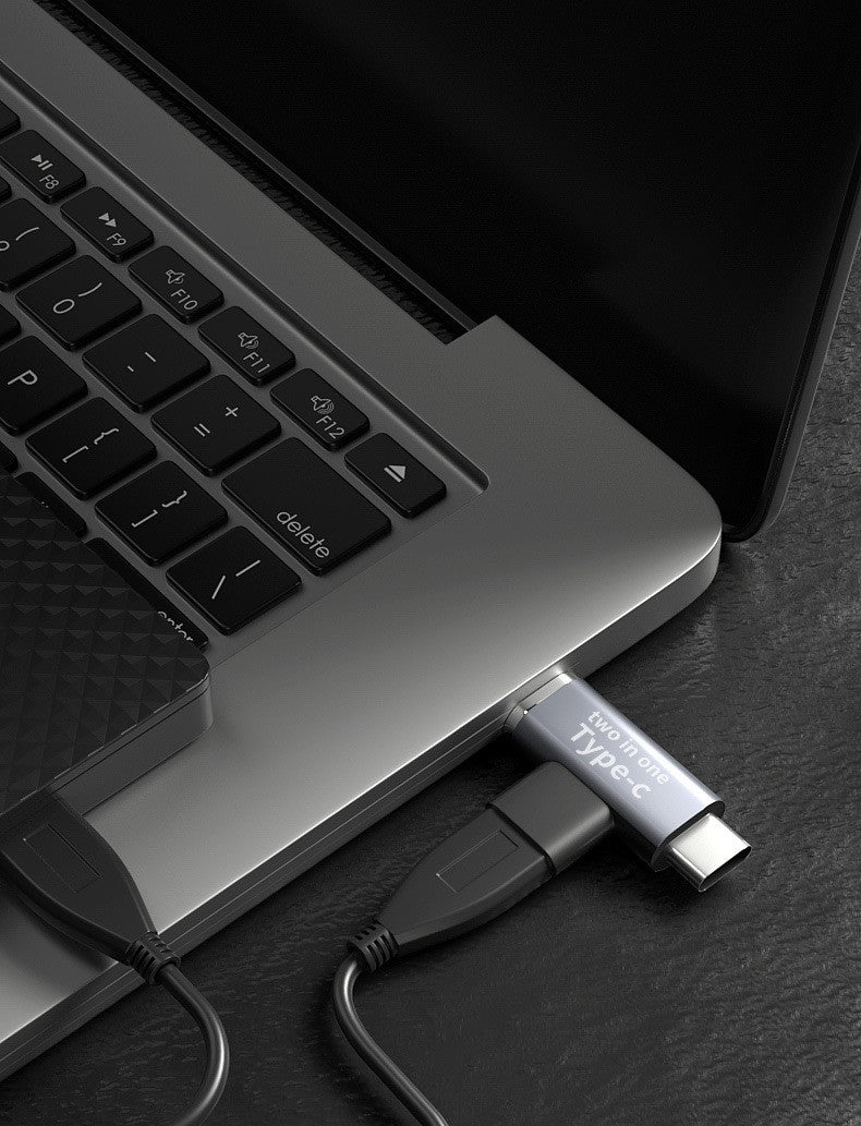 Type-c Female To Double-head Type-c Male T-type One-to-two Adapter