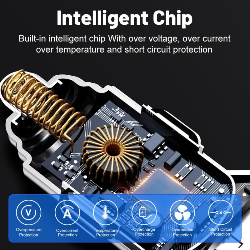 Six-in-one Multi-port Digital Display Support Ultra-fast Car Charger